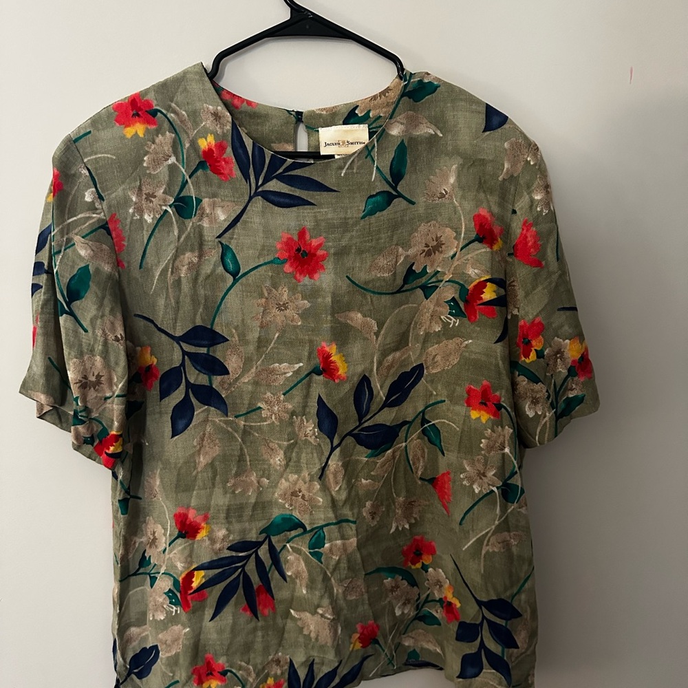SMITH Tropical Leaf Print Top